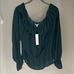 Apricot Lane Teal Ruffle Blouse